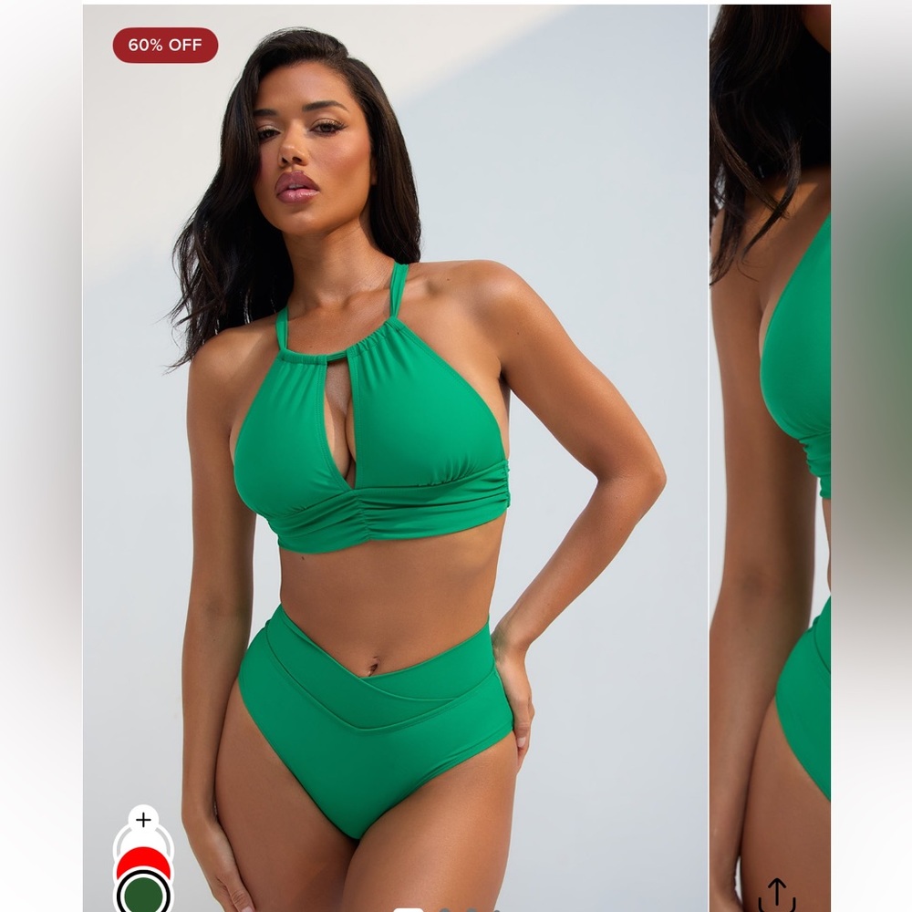 Fashion Nova Green Bikini Set with Vibrant Color and Stylish Design